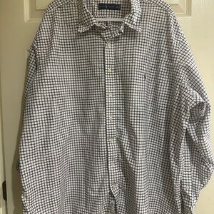 Ralph Lauren Men's Black and White Checkered Shirt